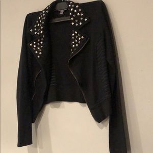 Black studded biker jacket SZ S/XS